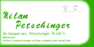 milan petschinger business card